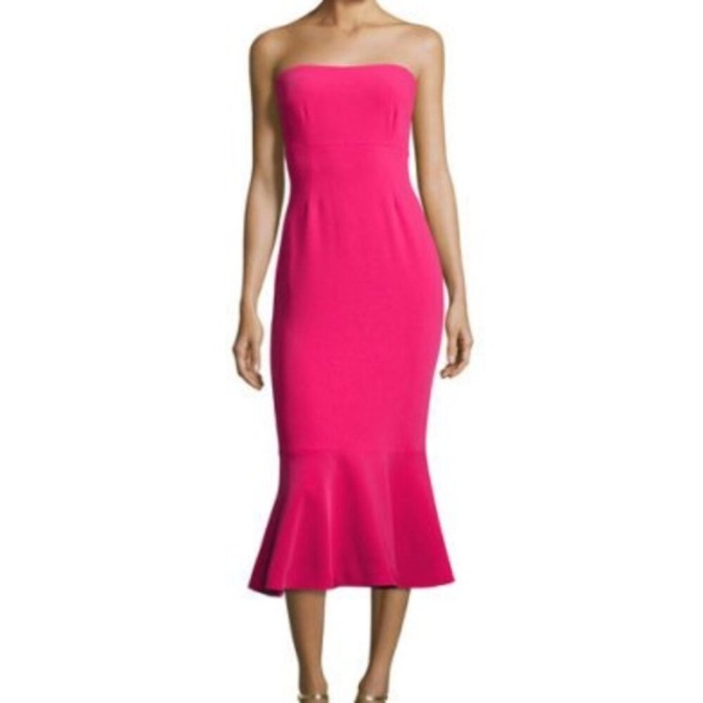 Cinq a Sept Hot Pink Luna Midi Dress - Size 12